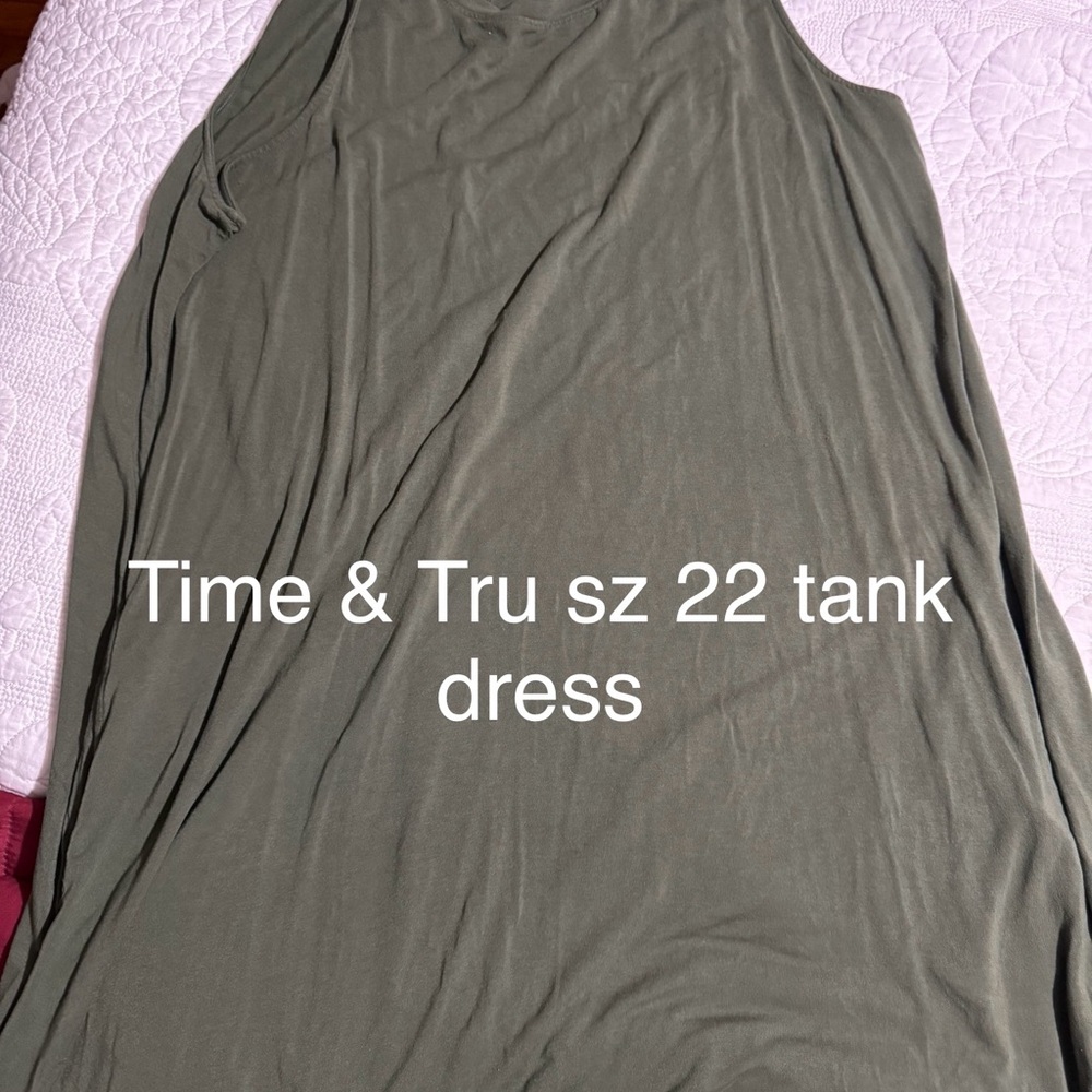 Time & Tru Women's Olive Tank Dress - 22